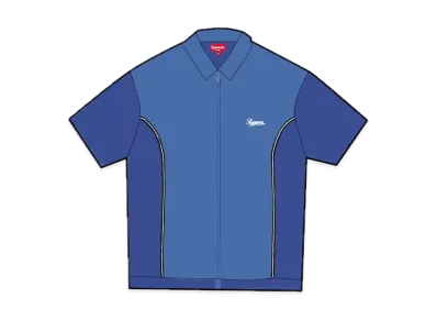 Supreme Piping Zip Up Polo "Dark Blue"