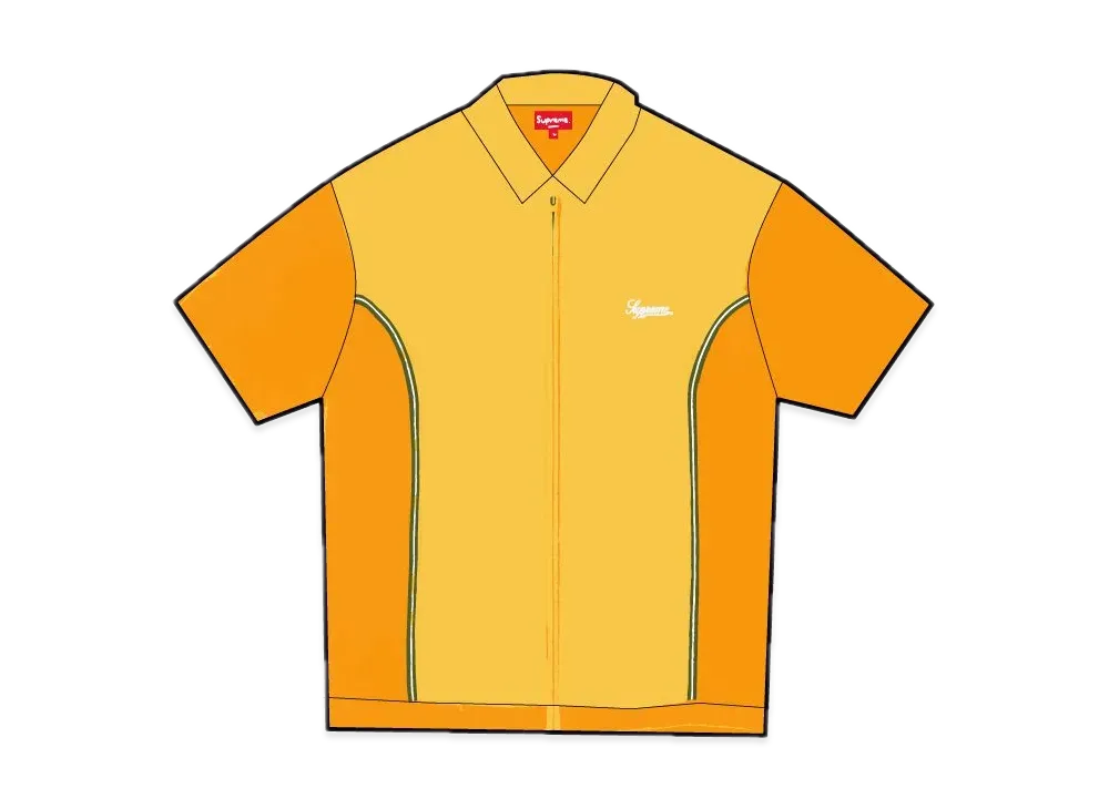 Supreme Piping Zip Up Polo "Mustard"