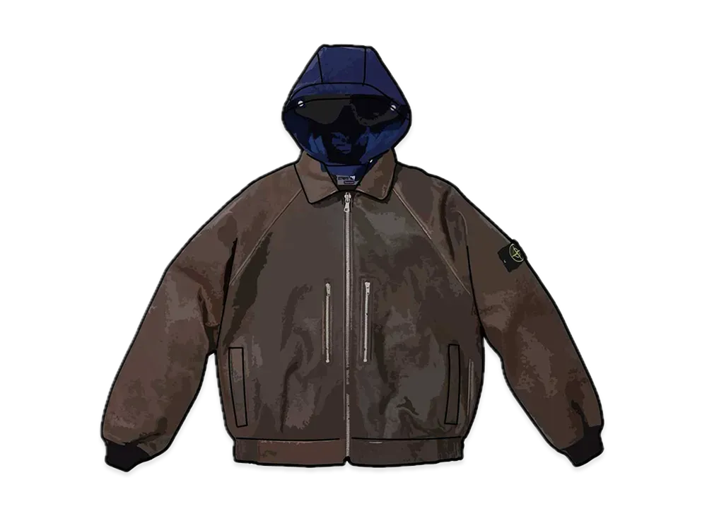 Supreme / Stone Island Leather Bomber Jacket "Brown"
