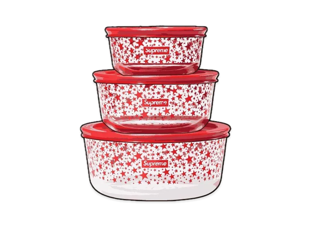 Supreme x Pyrex Bowls (Set Of 3) "Red"