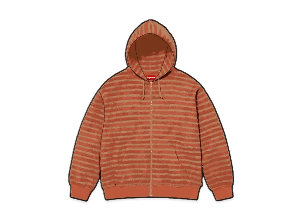Supreme Brushed Zip Up Hooded Sweatshirt "Orange"