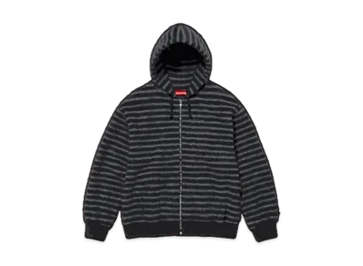 Supreme Brushed Zip Up Hooded Sweatshirt "Black"