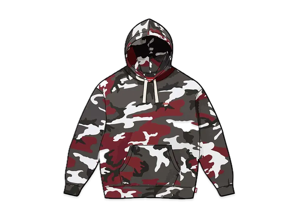 Supreme Small Box Drawcord Hooded Sweatshirt "Red Camo"