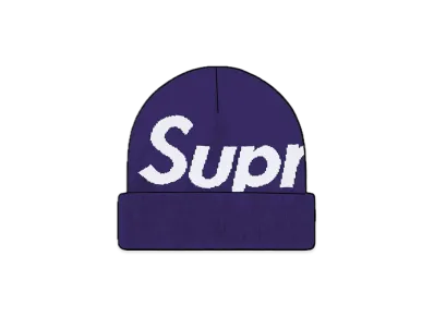 Supreme Big Logo Beanie "Dark Purple" (23FW)