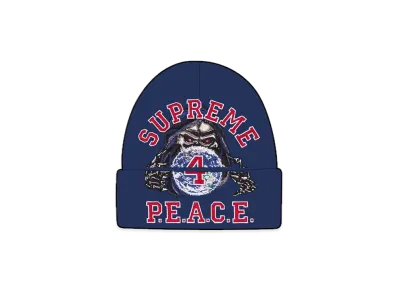 Supreme Peace Embroidered Beanie "Navy"