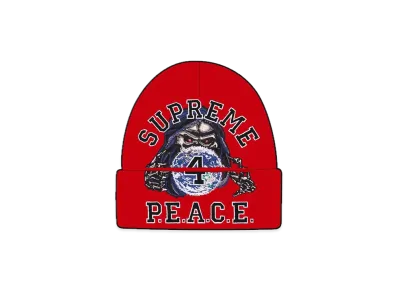 Supreme Peace Embroidered Beanie "Red"