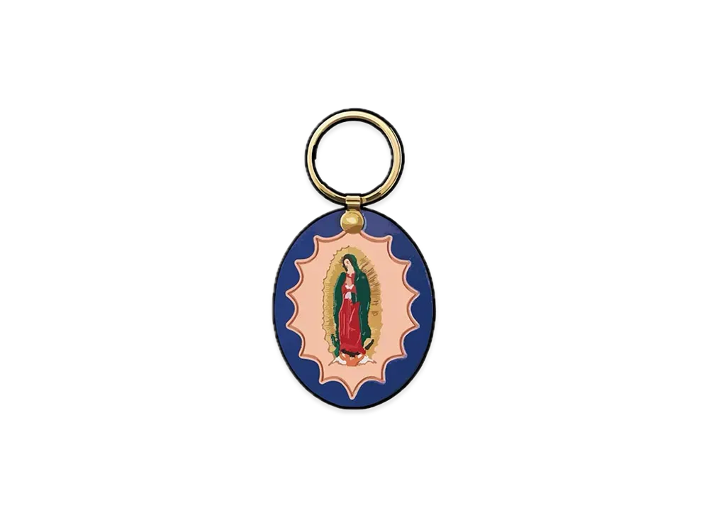 Supreme Guadalupe Leather Keychain "Blue"