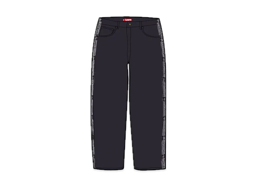 シュプリーム スナップ オフ バギー ジーンズ "ウォッシュト ブラック"