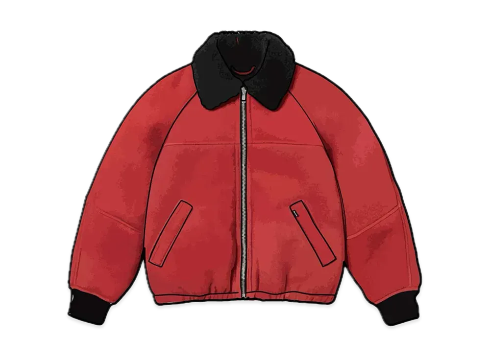 Supreme x Schott Shearling Bomber Jacket "Red"