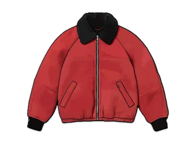 Supreme x Schott Shearling Bomber Jacket "Red"