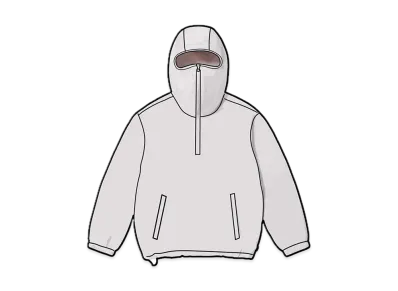 Supreme Polartec Facemask Half Zip Hooded Sweatshirt "Light Grey"
