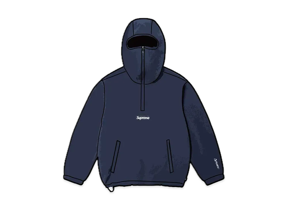 Supreme Polartec Facemask Half Zip Hooded Sweatshirt "Navy"