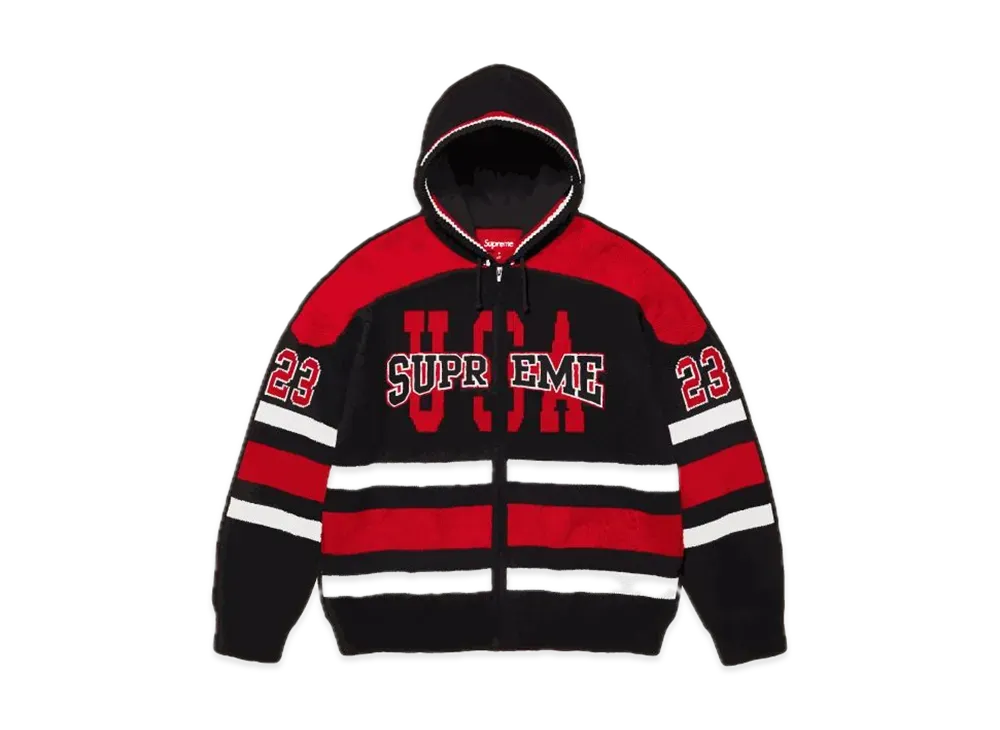 シュプリーム USA ジップ アップ フーディー セーター "ブラック"