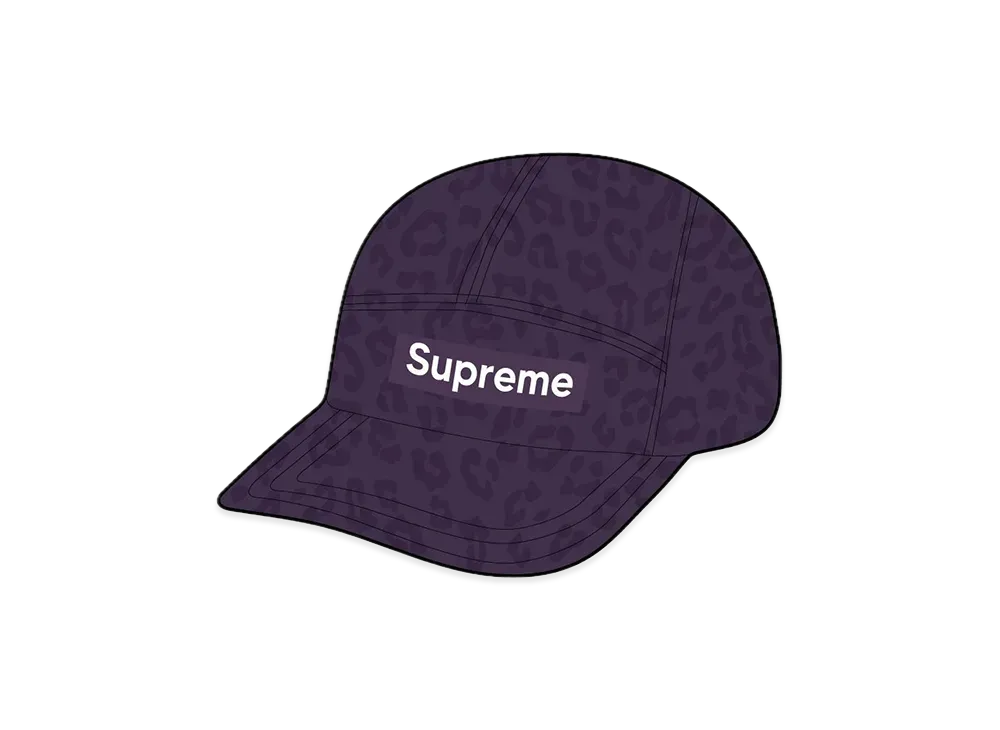Supreme Leopard Corduroy Camp Cap "Purple"