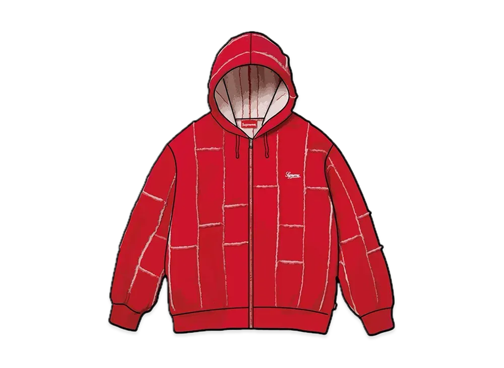 Supreme Faux Shearling Zip Up Hooded Sweatshirt 