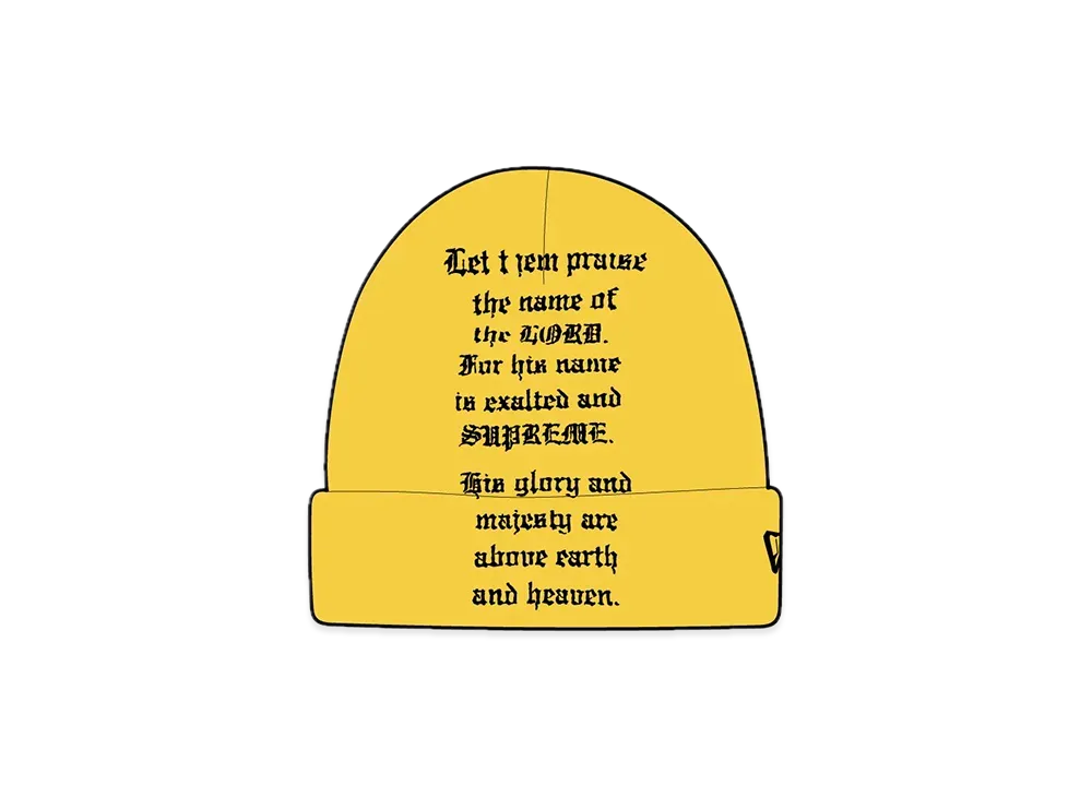 Supreme New Era Psalm Beanie "Yellow"