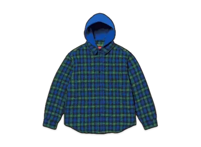 Supreme Tartan Flannel Hooded Shirt "Blue"