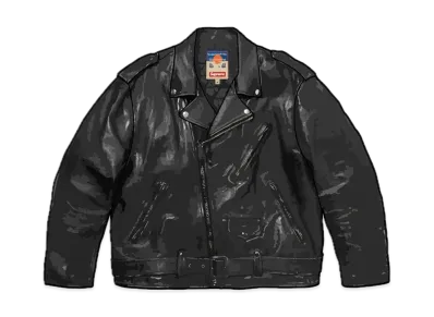 Supreme / Blackmeans Painted Leather Motorcycle Jacket "Black"