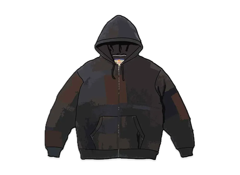 Supreme / Blackmeans Patchwork Zip Up Hooded Sweater 