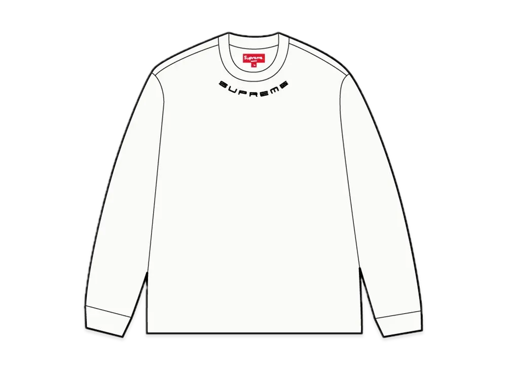 Supreme Collar Logo L/S Top "White"