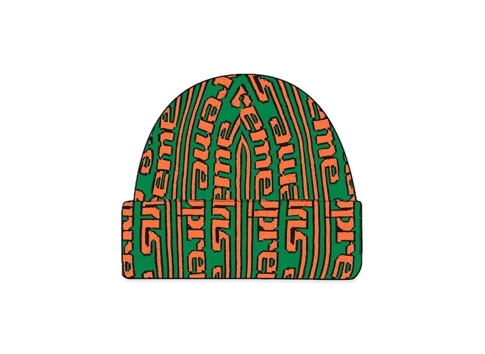 Supreme Vertical Logo Beanie "Green"