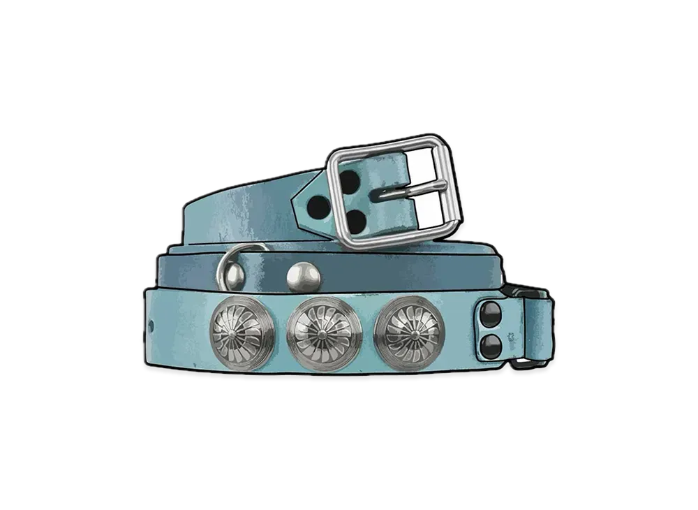 Supreme / Blackmeans Concho Leather Belt "Light Green"