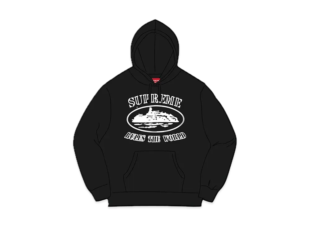 シュプリーム コーテイズ ルール ザ ワールド フーディー "ブラック"