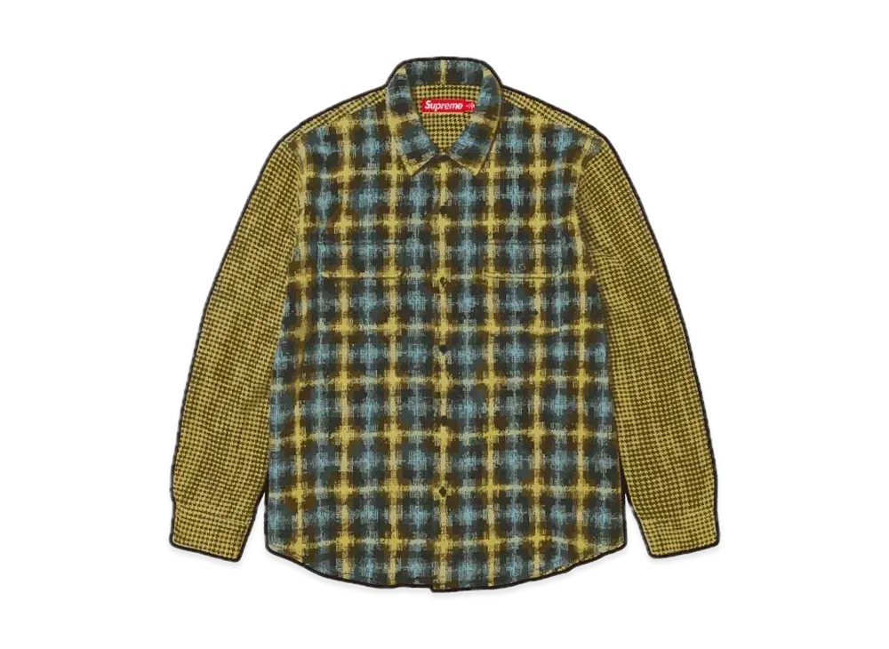 Supreme Houndstooth Plaid Flannel Shirt "Yellow"