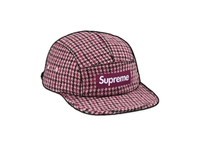 Supreme Houndstooth Wool Camp Cap "Pink"