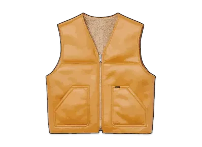 Supreme Reversible Faux Shearling Work Vest "Yellow"