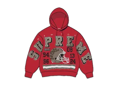 Supreme Champions Studded Hooded Sweatshirt "Red"