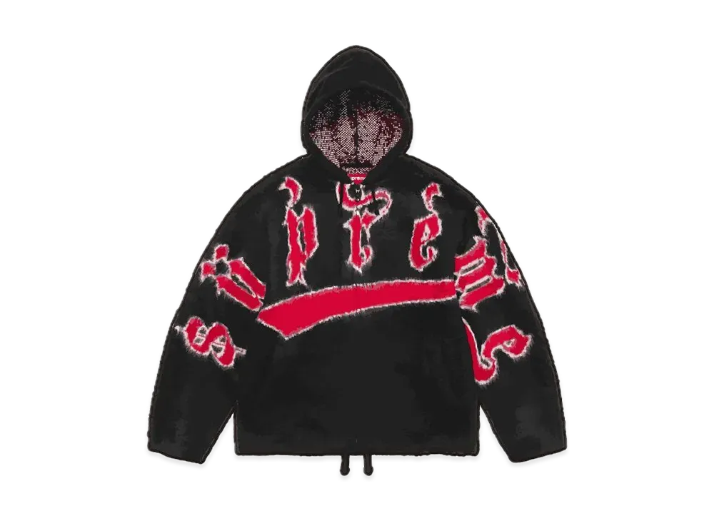 Supreme Accent Brushed Zip Up Hooded Sweater "Black"