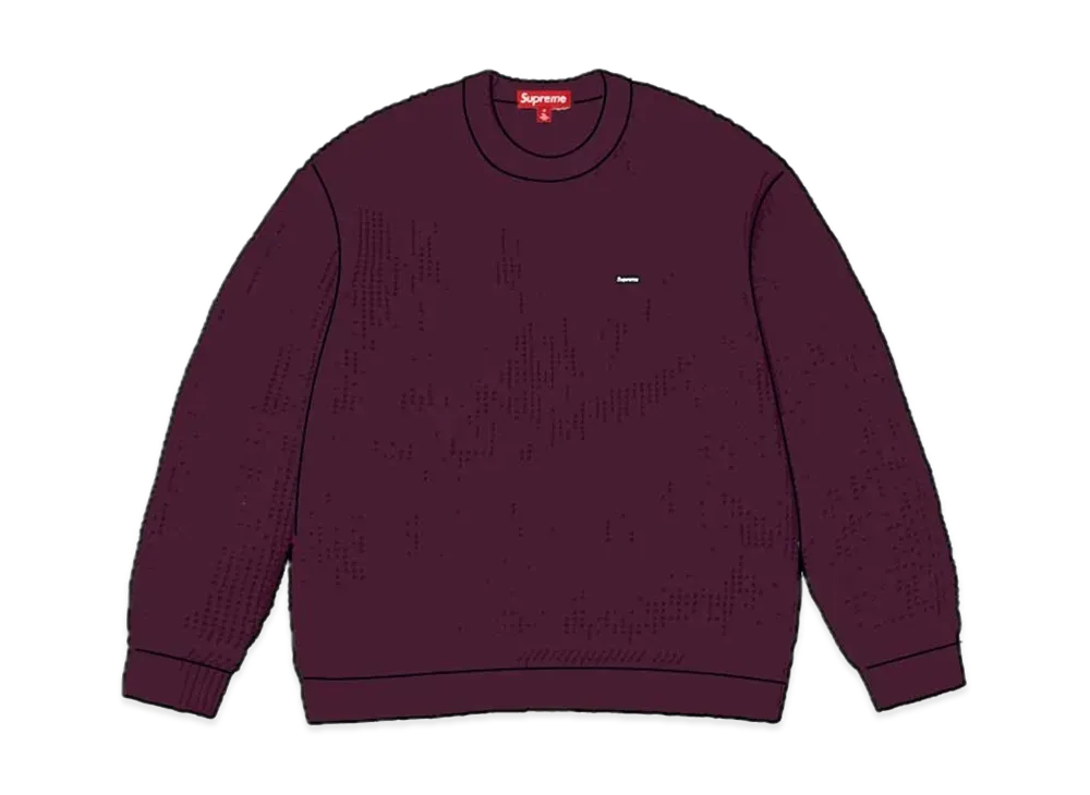 Supreme Waffle Small Box Sweater "Burgundy Melange"