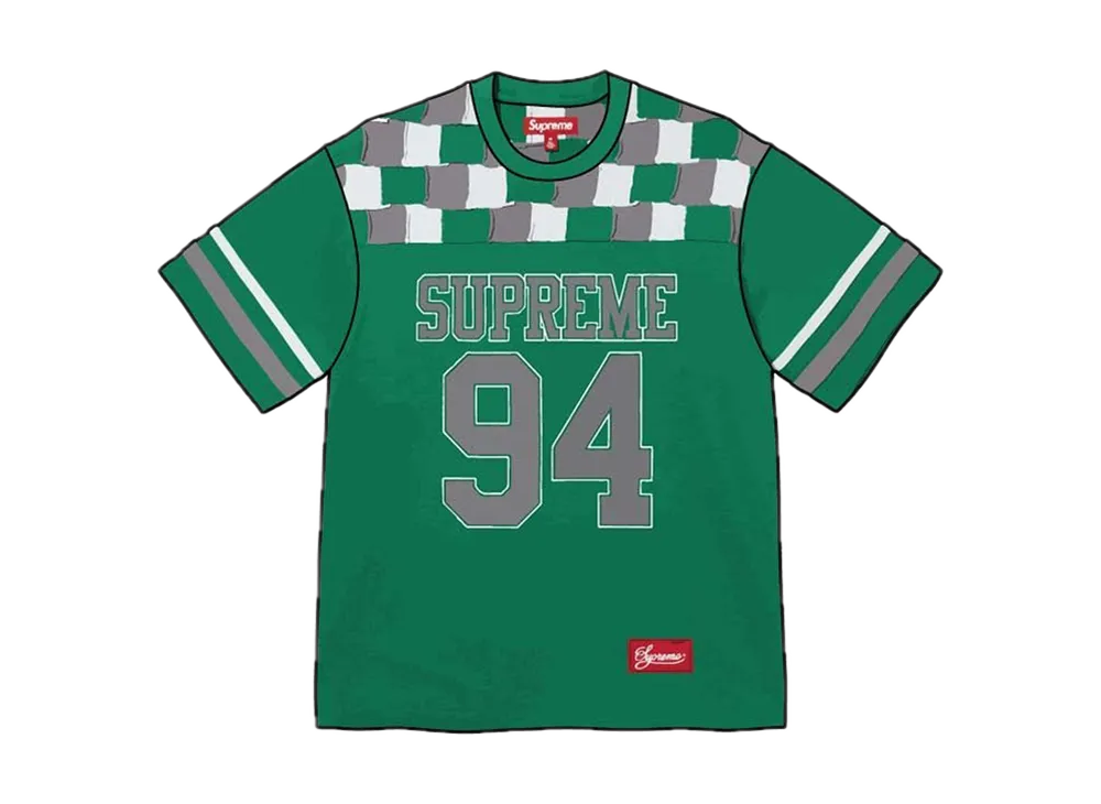 Supreme Patchwork Yoke Football Top "Green"