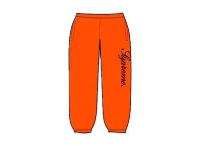 Supreme Embroidered Script Sweatpant "Bright Orange"