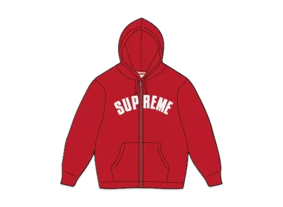 Supreme Arc Thermal Zip Up Hooded Sweatshirt "Red"