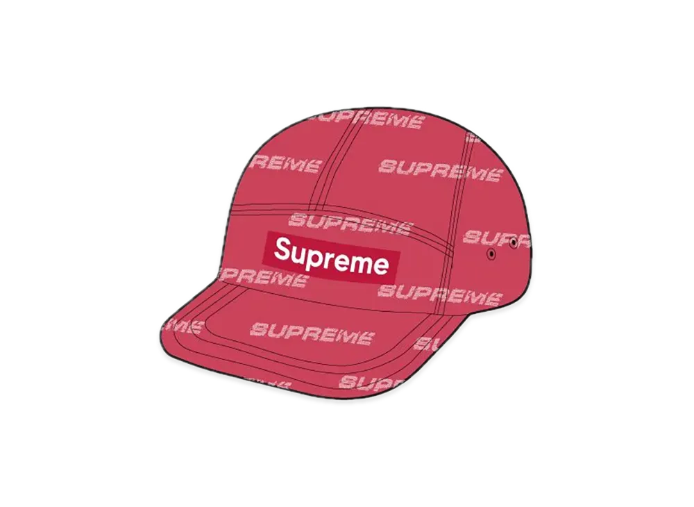 Supreme Reflective Jacquard Camp Cap "Red"
