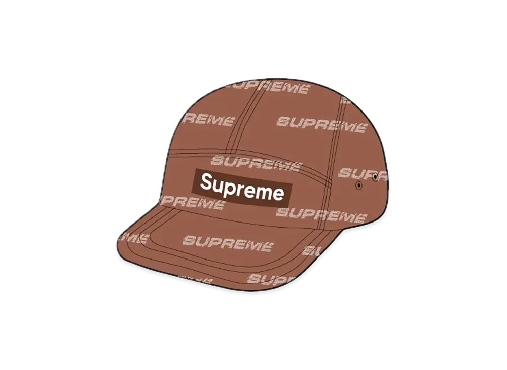 Supreme Reflective Jacquard Camp Cap "Brown"