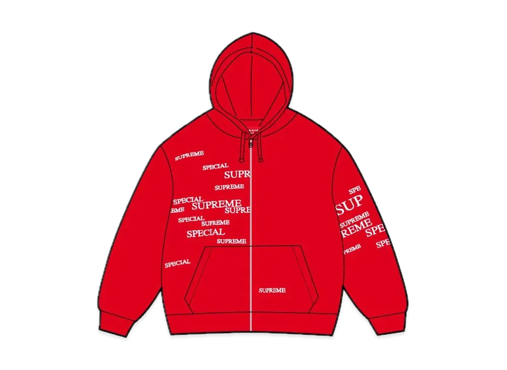 Supreme Special Zip Up Hooded Sweatshirt "Red"