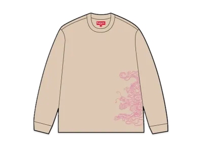 Supreme Dragon Embroidered L/S Top "Tan"