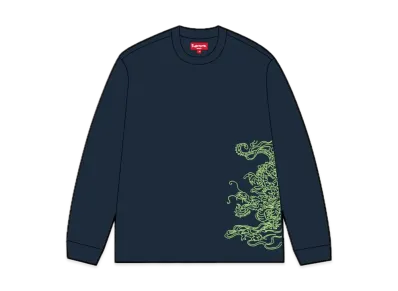 Supreme Dragon Embroidered L/S Top "Navy"