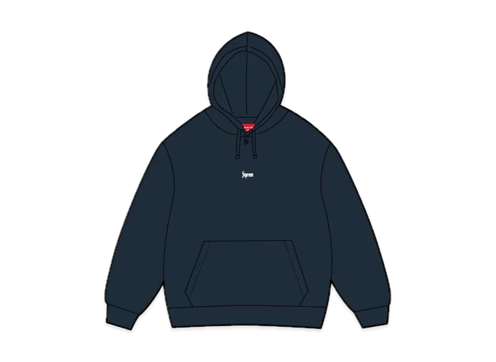 Supreme Micro Logo Hooded Sweatshirt "Navy"