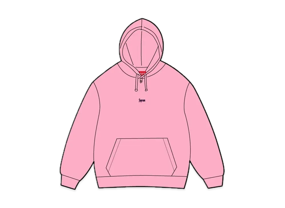 Supreme Micro Logo Hooded Sweatshirt "Pink"