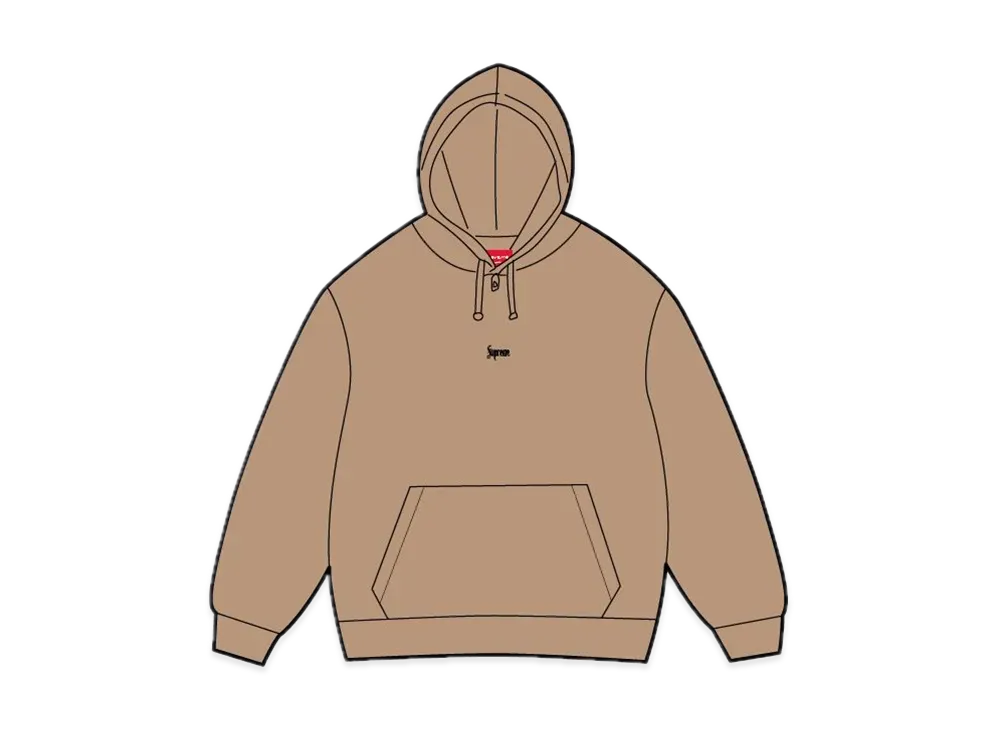 Supreme Micro Logo Hooded Sweatshirt "Tan"