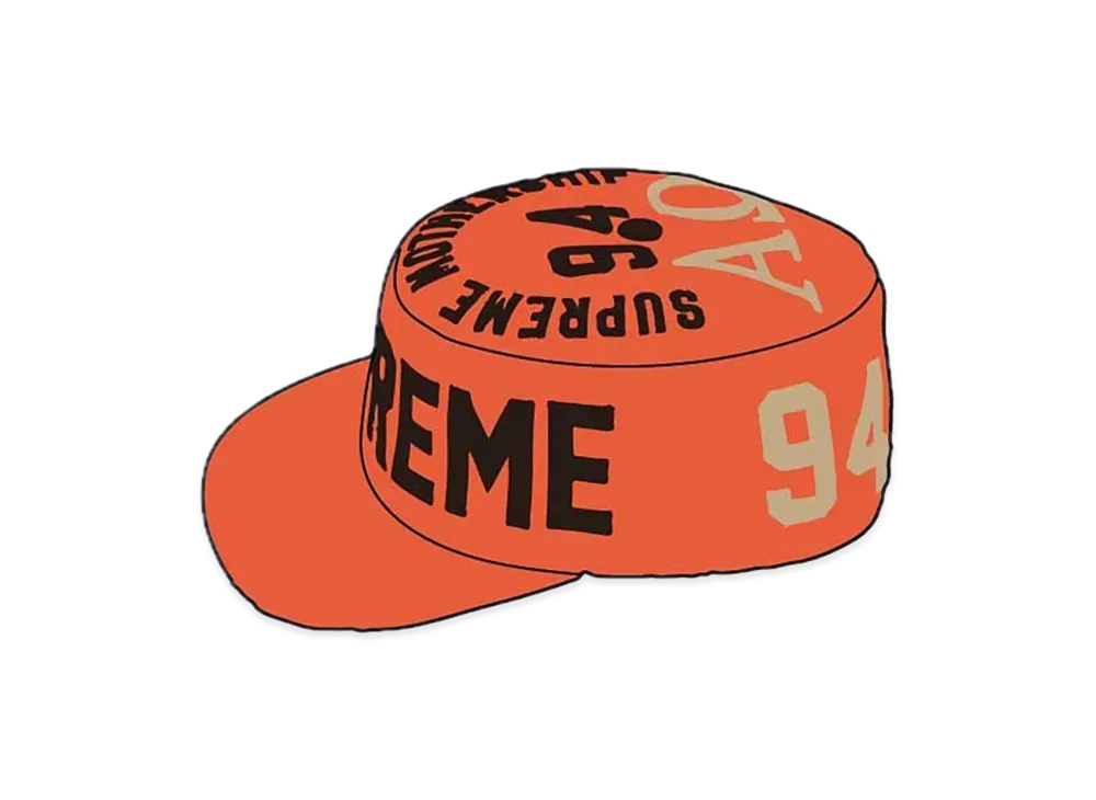 Supreme Alpha Omega Pillbox Hat "Orange"