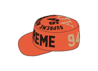 Supreme Alpha Omega Pillbox Hat "Orange"