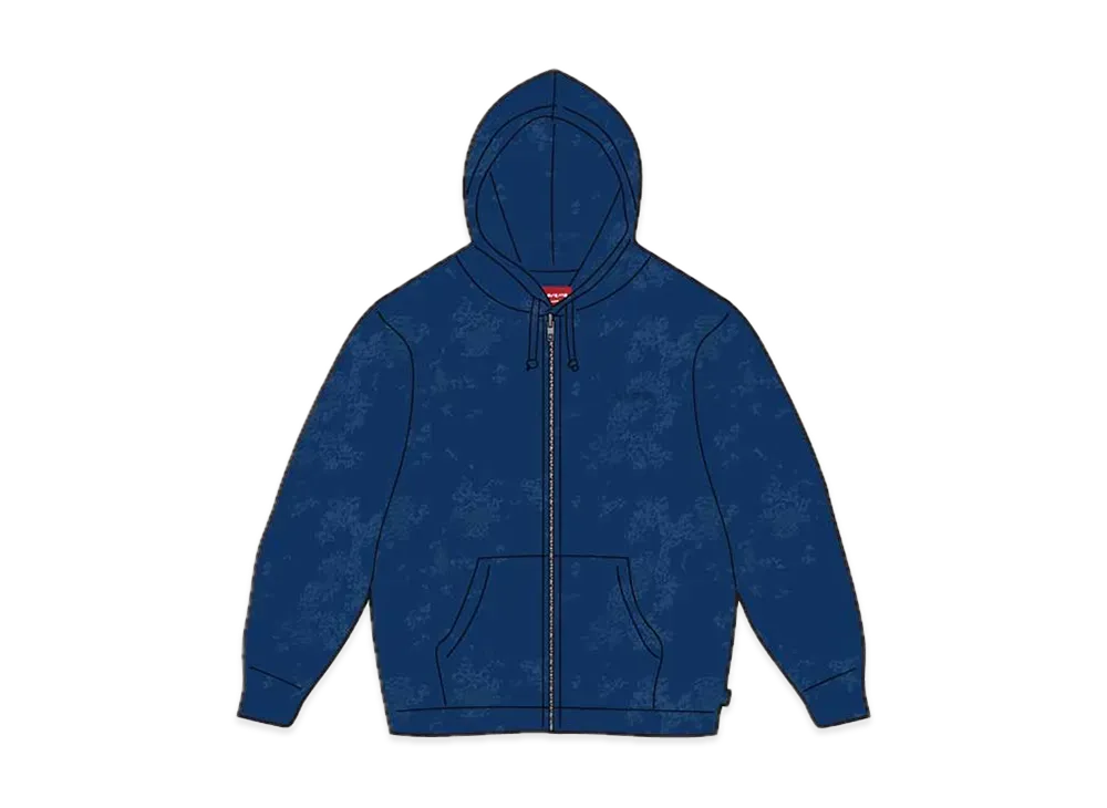Supreme Pilled Zip Up Hooded Sweatshirt "Blue"