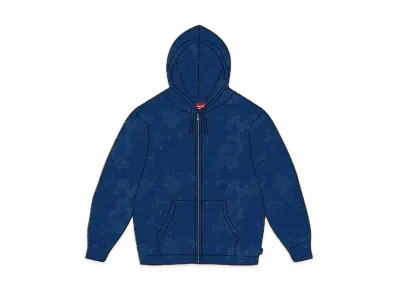 Supreme Pilled Zip Up Hooded Sweatshirt "Blue"