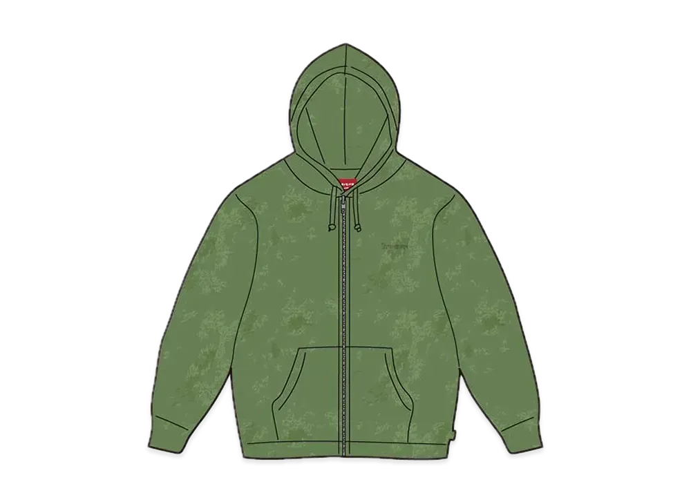 Supreme Pilled Zip Up Hooded Sweatshirt "Olive"