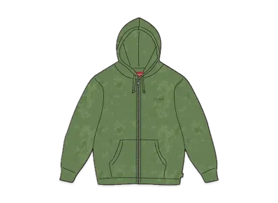 Supreme Pilled Zip Up Hooded Sweatshirt "Olive"